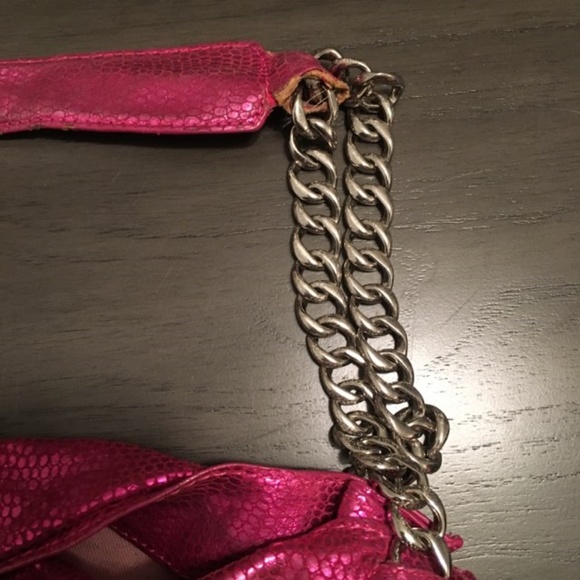 BCBGirls Pink Iridescent Snakeskin Shoulder Bag - Picture 3 of 8